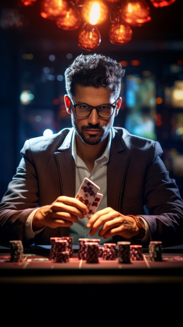 Suasana kasino virtual dengan permainan live dealer dan slot modern